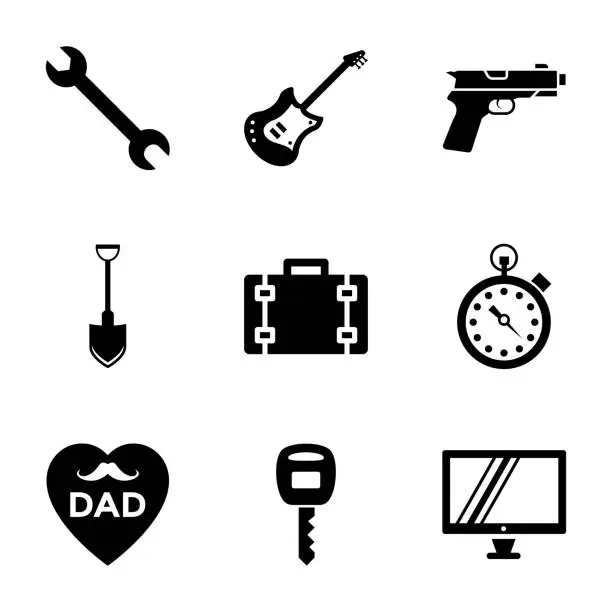 Vector illustration of Father’s Day Celebrations Solid Icons Pack