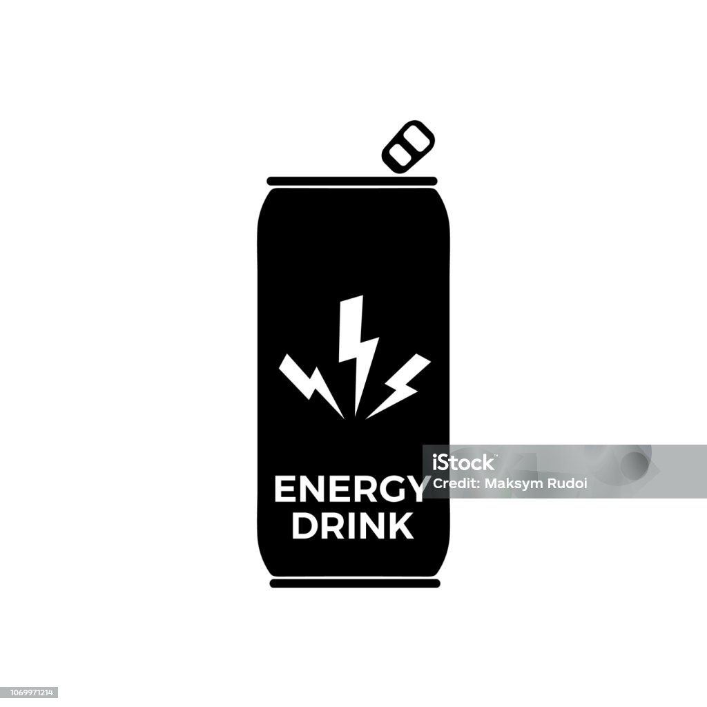 Energy drink icon on white background Aluminum stock vector