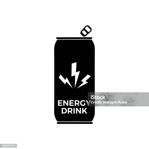 Energy Drink Icon On White Background Stock Illustration - Download Image Now - Aluminum, Authority, Bar - Drink Establishment