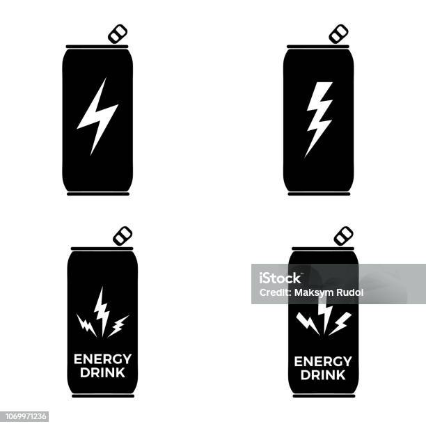 Energy Drink Icon On White Background Stock Illustration - Download Image Now - Aluminum, Authority, Bar - Drink Establishment