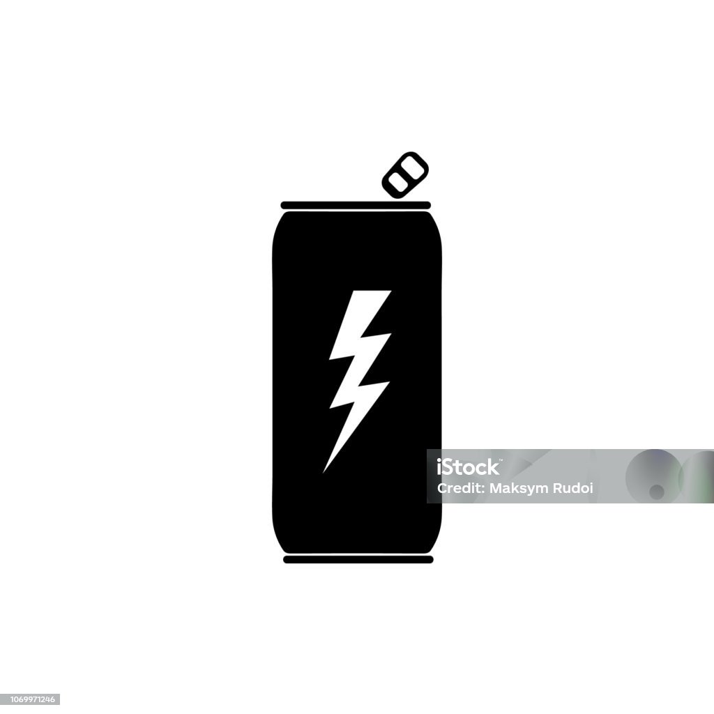 Energy drink icon on white background Aluminum stock vector