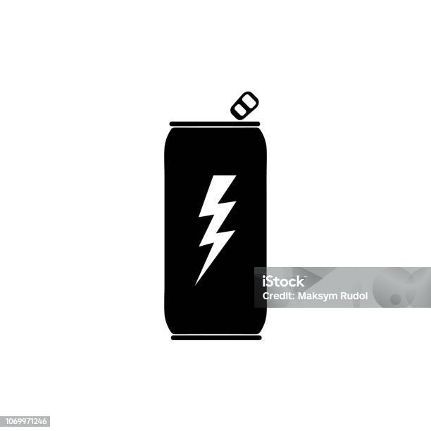 Energy Drink Icon On White Background Stock Illustration - Download Image Now - Aluminum, Authority, Bar - Drink Establishment
