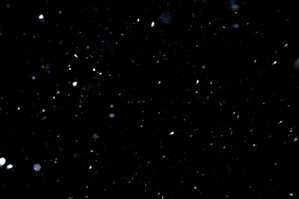 Photo of Snow texture on black background for overlay
