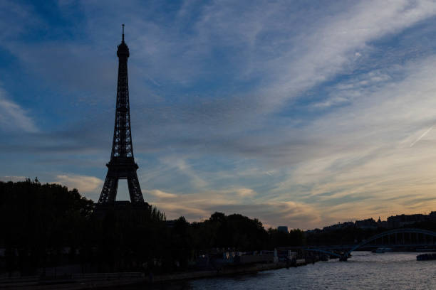 istock Eiffel tower at sunset , Paris, France 1069977448