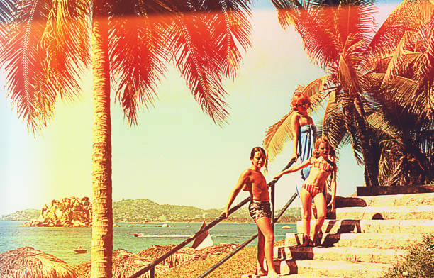 Beautiful family on summer vacations.