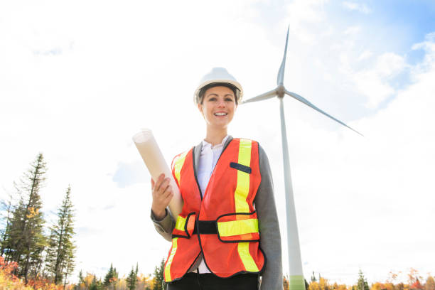 istock A Technician woman Engineer in Wind Turbine Power Generator Station 1069994054