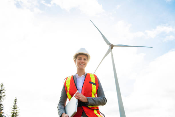 istock A Technician woman Engineer in Wind Turbine Power Generator Station 1069994100