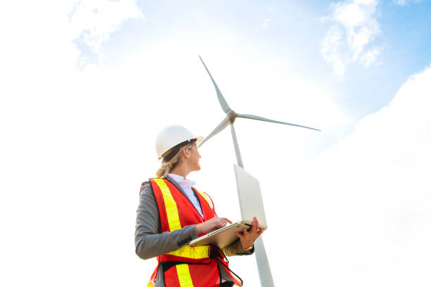 istock A Technician woman Engineer in Wind Turbine Power Generator Station 1069995160