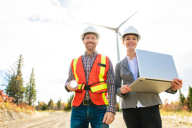 A Technician team Engineer in Wind Turbine Power Generator Station