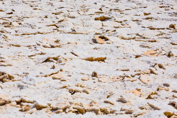 area of salt plates in the middle of death valley, called Devil's Golfe Course, Gas is coming from underground