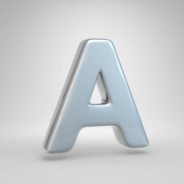 istock Silver car paint letter A uppercase isolated on white background 1070001078
