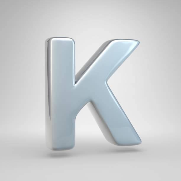 istock Silver car paint letter K uppercase isolated on white background 1070002060