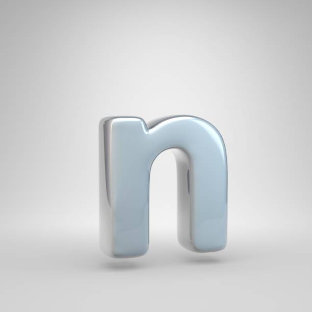 istock Silver car paint letter N lowercase isolated on white background 1070002346
