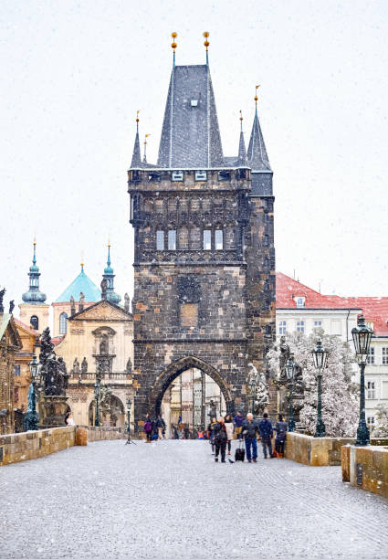 istock Christmas in Prague, Charles Bridge tower 1070006514