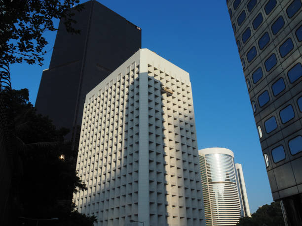 Central, Hong Kong - November 1, 2017: A view of the Murray building and Three Garden Road, Central.