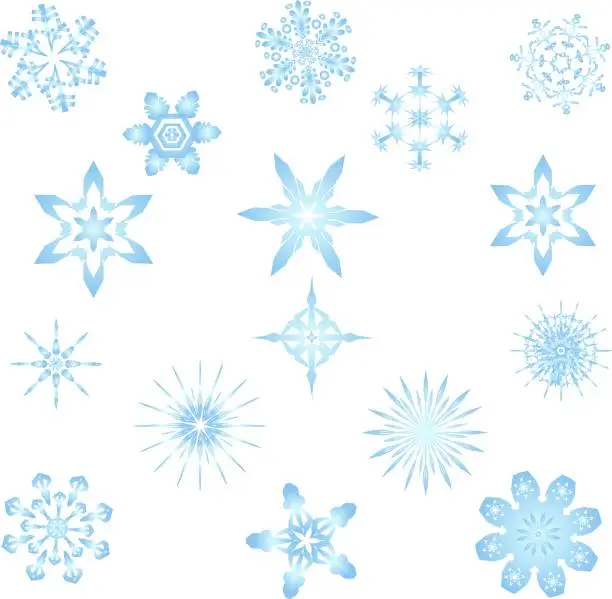 Vector illustration of Set of snowflakes