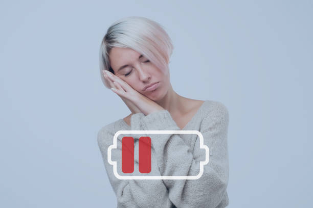 Sad and tired girl suffering from insomnia