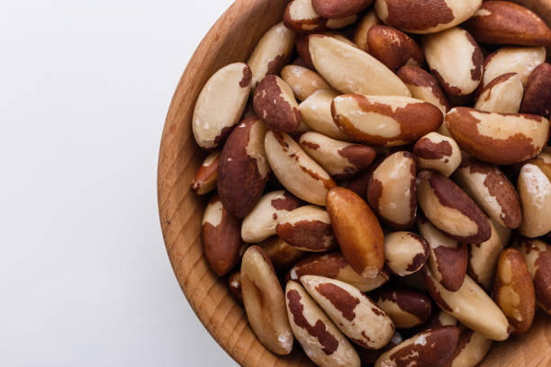 istock brazil nut on a white acrylic background 1070026922