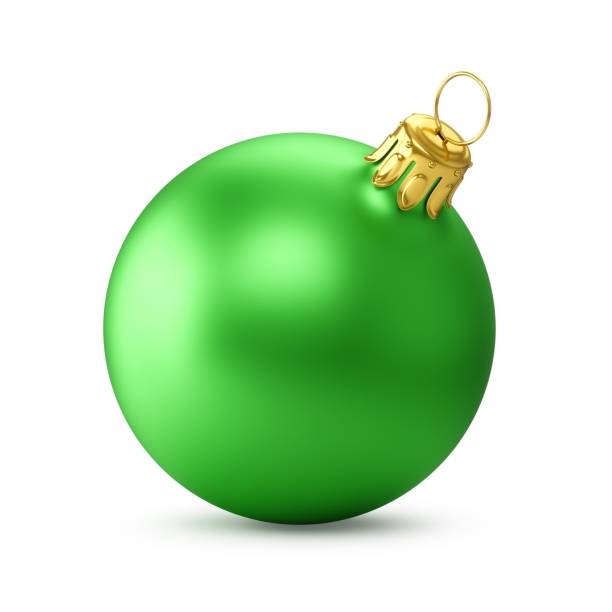 istock 3D rendering Green Christmas Ball on a white background 1070032216