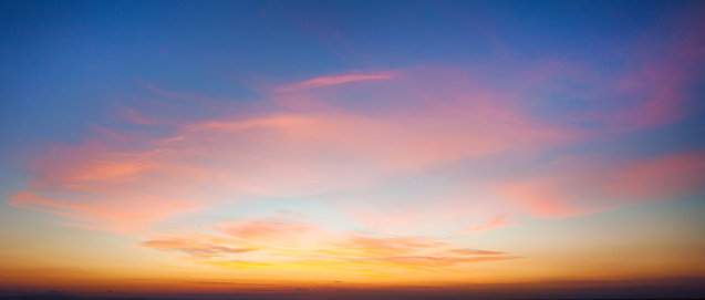 Intense sunset on a early spring evening