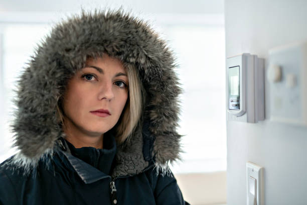 istock Woman With Warm Clothing Feeling The Cold Inside House 1070035576