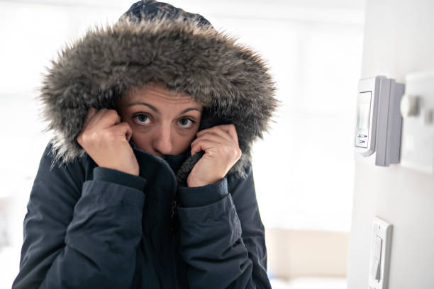 istock Woman With Warm Clothing Feeling The Cold Inside House 1070035642