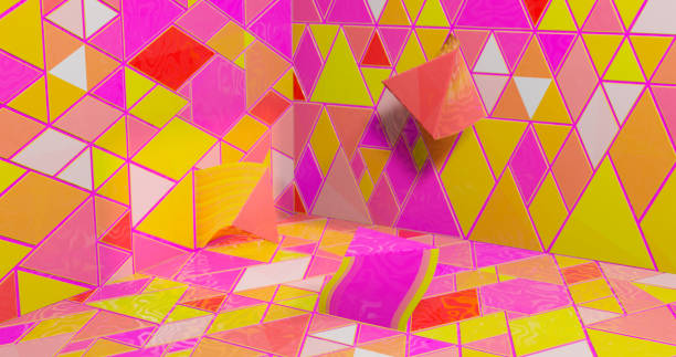 istock Bright abstract mosaic pattern. Illustration background. For design and decorate backdrop. Ceramic tile fragments. Colorful broken tiles trencadis 1070036528