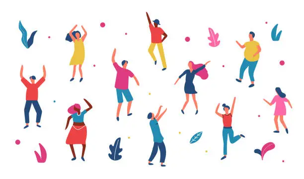 Vector illustration of dancing people