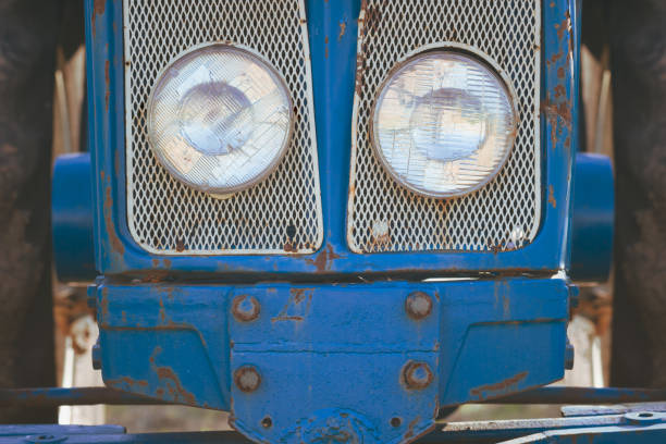 istock The classic blue car headlights. 1070046154