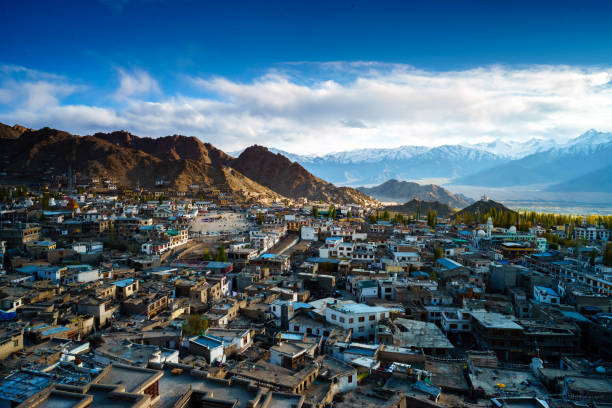 Let-Ladakh city on afternoon stock photo