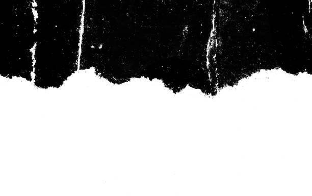 Blank white black old ripped torn paper crumpled creased posters grunge textures backdrop backgrounds placard Distessed torn paper black torn stock pictures, royalty-free photos & images