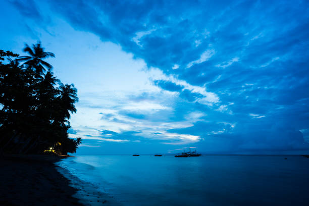 the cloudy sky and sea in the morning