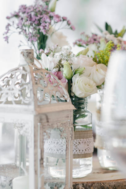 istock flowers arrangement and decoration rustic interior design in wedding table detail 1070056788