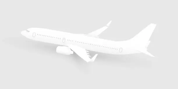 Vector illustration of Paper cut art airliner vector illustration