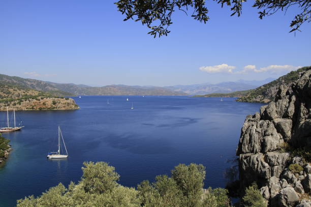 istock Sun and island, Oludeniz fethiye. 1070073994
