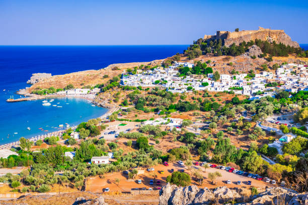istock Lindos, Acropolis in Rhodes, Greece 1070076464