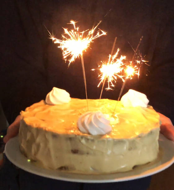 istock Family celebrating with cake and sparklers 1070078140