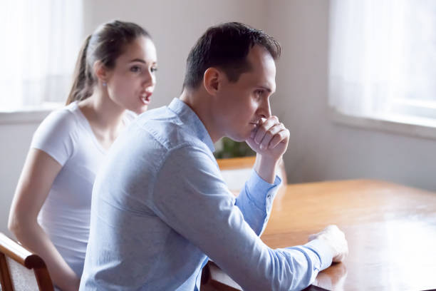 istock Indignant angry woman talking arguing with husband 1070079294