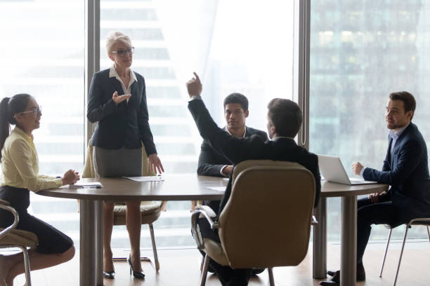 istock Diverse colleagues brainstorm at office business meeting 1070080088