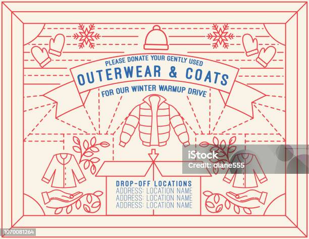 Clothing Drive Thin Line Outline Pattern Background Stock Illustration - Download Image Now