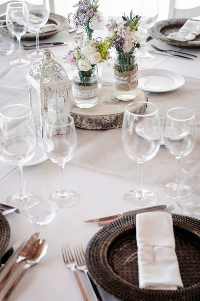 istock flowers arrangement and decoration rustic interior design in wedding table detail 1070083970