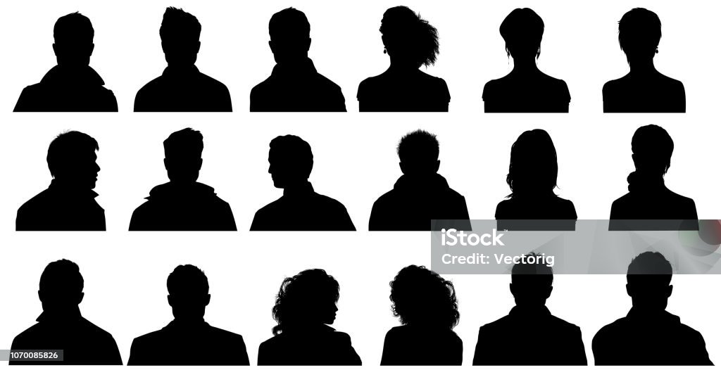 Silhouette profilo persone - Foto stock royalty-free di Sagoma - Controluce