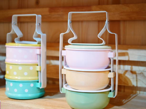 istock Colorful Asian-Style Stacking Food Carrier 1070089254