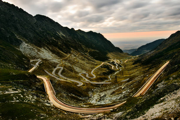 istock Night view of Transfagarasan serpentine in romanian Carpathians, 1070104926