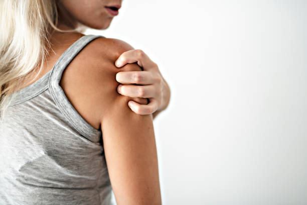 istock Hard Woman hold strong elbow with nails 1070109946
