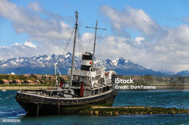 The Tugboat Christofer Stock Photo - Download Image Now - Abandoned, Argentina, Beagle Channel