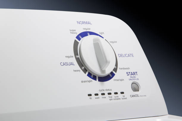 istock Closeup Photo of a Washing Machine's Control Panel 1070114822