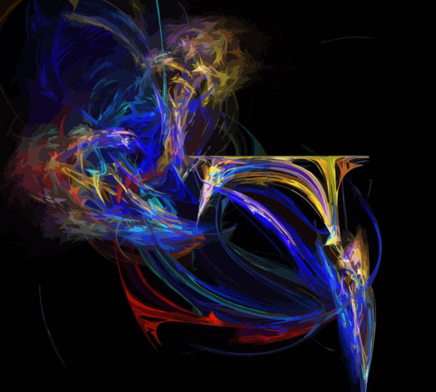 istock image of one Digital Fractal on Black Color 1070115430