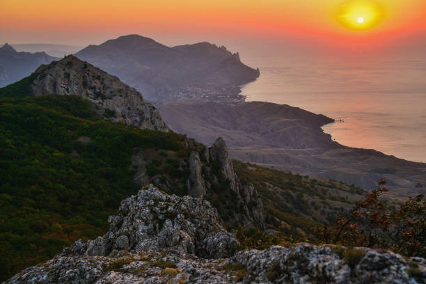 istock Scenic golden sunset in the mountains 1070116952
