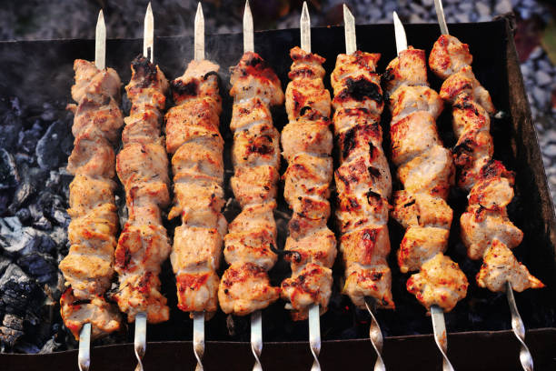 istock Juicy grilled shashlik cooked on the grill 1070116984